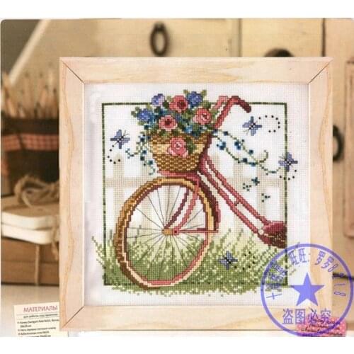 Top Quality Lovely Beautiful Counted Cross Stitch Kit Bicycle Bike Flower Flowers Floral