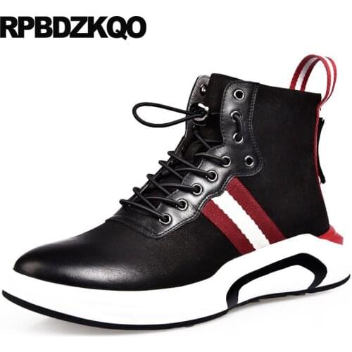 Genuine leather high quality fur lined sneakers trainer lace up full grain shoes top mens winter boots warm designer ankle faux
