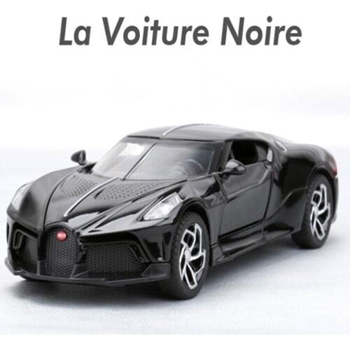 1:32 Alloy Car Bugatti La Voiture Noire Metal Toy Vehicle Sound Light Pull Back Model Children Gift Bauble For Boy Sports Car