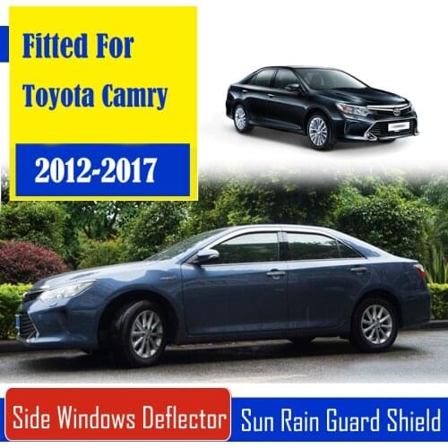 1 Set Chrome Side Vent Sun Shade Window Visors Rain Guard Deflectors For Toyota Camry 2012-2017