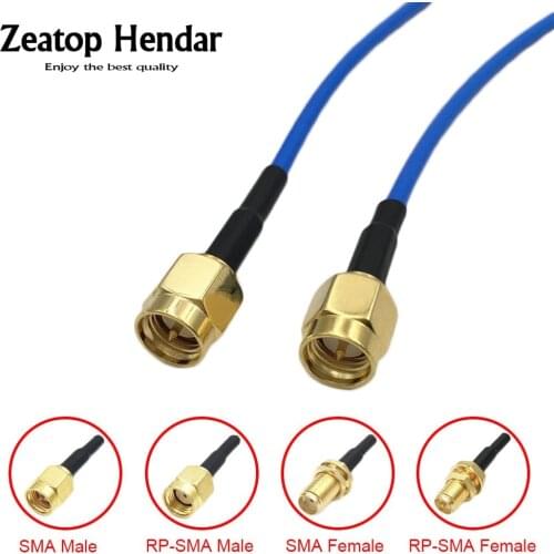 1Pcs Blue RG316 Cable 8Types SMA / RP-SMA Male to Female Plug RF Coaxial Jumper Pigtail Wire 10CM 15CM 20CM 30CM 50CM 1M 1.5M 2M