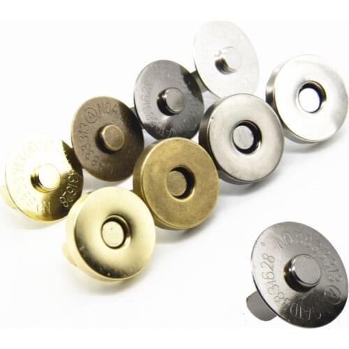 10sets Magnetic Snap Fasteners Wallet Button Clasps Buttons Thickening Magnetic Automatic Adsorption Buckle Clasps Metal 14/18mm
