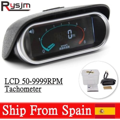 12V/24V Universal Motorcycle Digital Tachometer Diesel indicator 50-9999RPM rpm meter for Car Truck Ship From Spain Warehouse