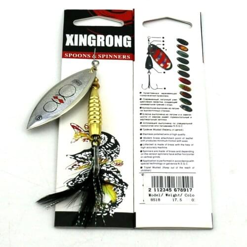 5 pcs Spinnerbait 16.5g Metal spinner fishing lure Artificial fishing bait Sequin hard bait Blades Feather Hooks Spoons(SP116)