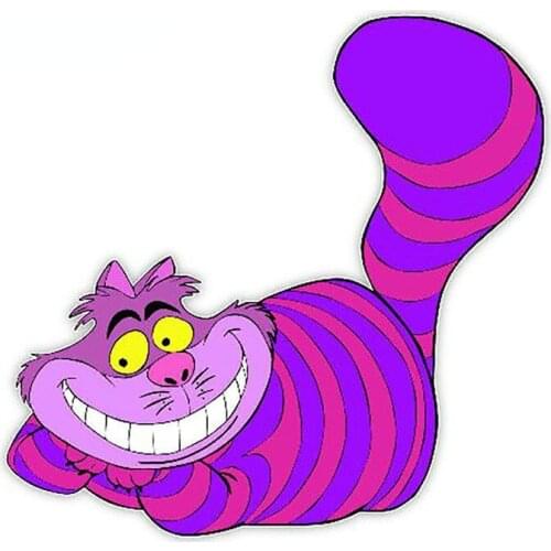 Car Stickers Decor Motorcycle Decals Funny Cheshire Cat Decal Decorative Accessories Creative Sunscreen Waterproof PVC,13cm*13cm