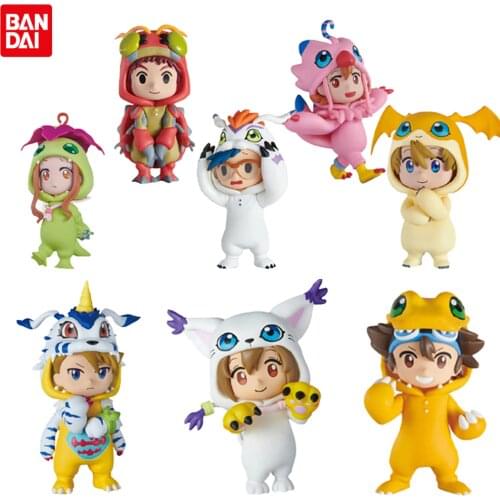 BANDAI Digimon Adventure Blind Box Taichi Yagami Yagami Hikari Agumon Ishida Yamato Action PVC Anime Figure Model Collection Toy