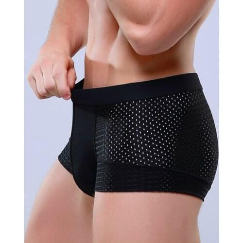 New 2018 Breathable Mesh Silk Men Boxers Four Corner Underwear Wholesale Underwear Men Cotton Mens Bodysuit Underwear