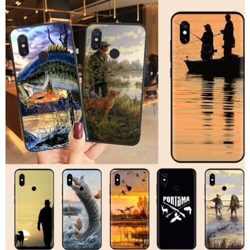 Hunting animal and fishing man Phone Case For Xiaomi Redmi note 7 8 9 t max3 s 10 pro lite Luxury brand shell funda coque