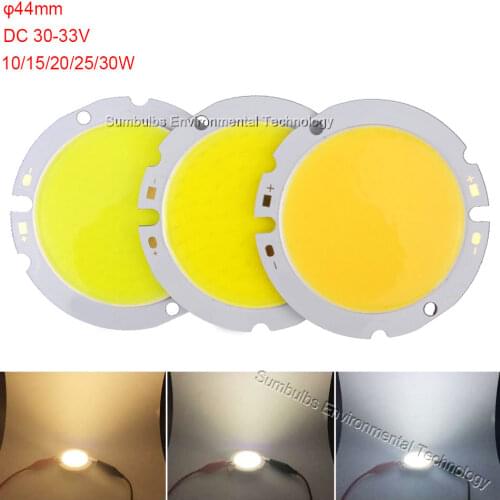 10W 15W 20W 25W 30W COB LED Round Chip On Board Light Source Warm Natural Cold White 44MM Globe Circular LED Lamp DC 30V 33V