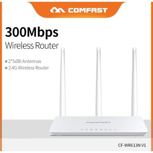 COMFAST 300Mbps Desktop Wall-Mounted WiFi RJ45 Ports 3*External Antenna Coverage Wan/Lan Home Use Wireless Router CF-WR613N V1