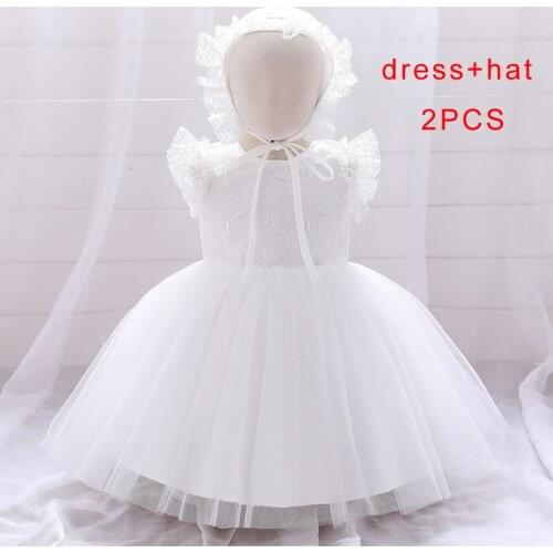 2020 White Girl Photography 1st Birthday Dress For Baby Girl Dress Child Clothes Christening Princess Dresses Party And Wedding