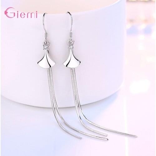 925 Sterling Silver Tassel Statement Earrings For Women Girls 2021 Trend Fashion Jewelry Valentines Day Gift Wholesale