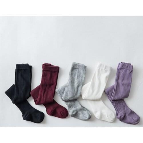 Tights for girls Autumn baby girl skinny Roupas infantis menina Kids stockings Cotton Rib Solid Tights Fit for 1 to 12years