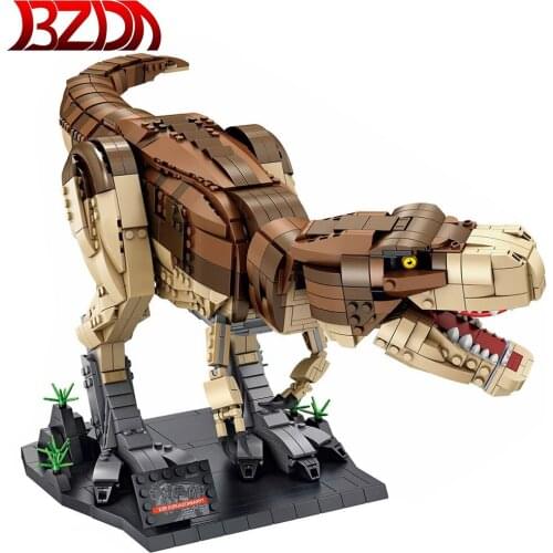 BZDA Jurassic Dinosaur World Building Blocks 1813 Pcs Indominus Rex Dinosaur Toys Tyrannosaurus model Bricks For Children Gifts