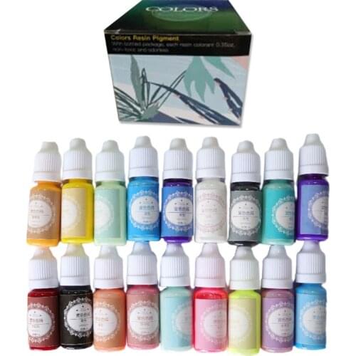 L5YD 18 Colors Crystal Epoxy Pigment UV Resin Dye DIY Jewelry Colorant Art Crafts Coloring Drying Color Mixing Liquid
