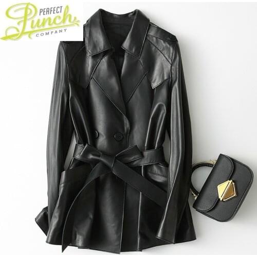 Jacket Womens 2021 Genuine New Spring Autumn 100% Sheepskin Coat Leather Jackets Cuero Genuino KQN29107 KJ5571