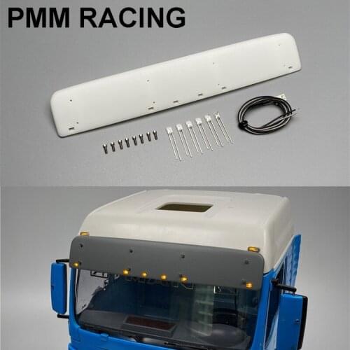 Model Car Sun Visor with LED Light Plastic for 1/14 Tamiya RC Truck Car MAN TGX Trailer