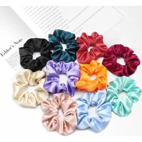 Fashion Satin Pure Color Turban Elastic Headband Ponytail Fixed Headband Ladies Headband Colorful Girls Hair Accessories New