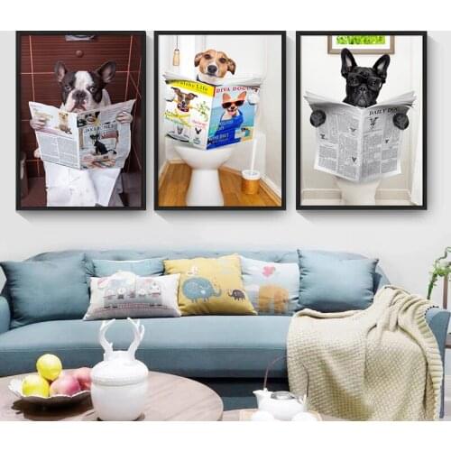 Decoration Picture Animal Dog Creative Hanging Picture Personalized Wall Painting Pet Shop No Hole Decoration Poster Cuadros
