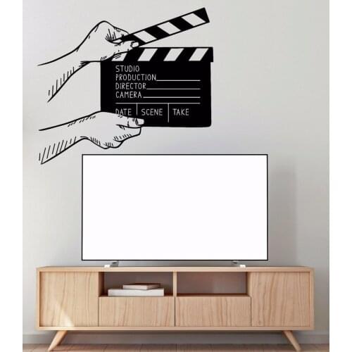 Wall Stickers Film Clapperboard Wall Decal Cinema Decor Filmmaking Film Movie Wall Murals Removable Clapperboard Sticker Q31