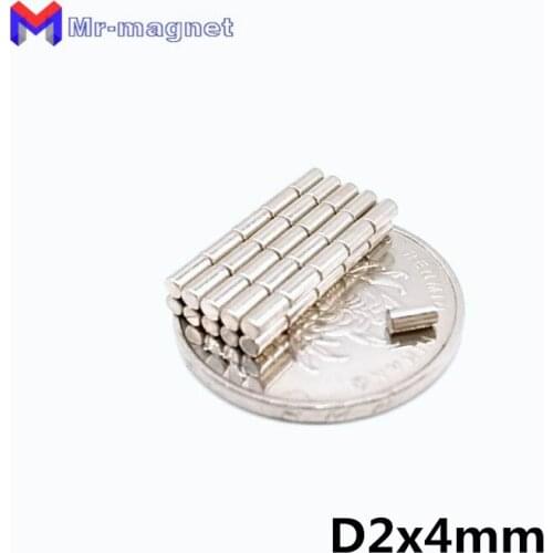 Neodymium magnets 2000pcs D2x4 mm rod refrigerator magnets powerful craft Rare earth permanent strong Magnetic material 2*4