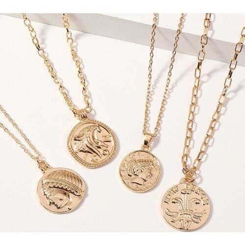 Latest design Ornament Cool Vintage Necklace Punk Style hot Hip Hop Portrait Pendant Adjustable alloy Necklace