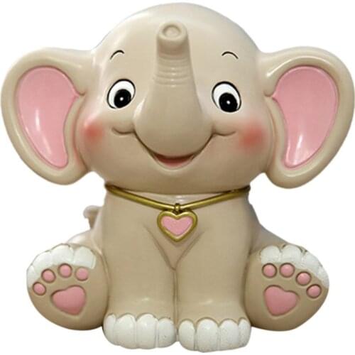 New Cartoon Baby Elephant Piggy Bank Resin Coin Bank Money Bank Christmas Birthday Gifts for Kids