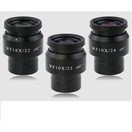 1PCS WF10X/22 23 24MM Microscope Eyepiece high Point Wide Field Binocular Stereo Microscope Lens Accessories Diopter Adjustable