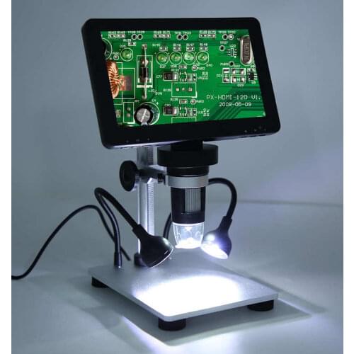 12MP High-Definition Microscope 7in 1200x Industrial Electric Digital Microscope Mobile Phone Repairing