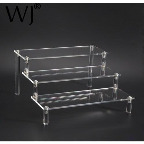 Rectangle Acrylic Tiered Makeup Doll Jewelry Craft Model Display Stand Toy Garage Kit Table Cosmetic Nail Varnish Organizer Rack