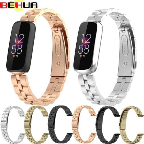 BEHUA Watch Bands For Fitbit Luxe SmartWatch Band Stainless Steel Sport Metal Wrist Strap Women Jewelry Bracelet Correa Belt