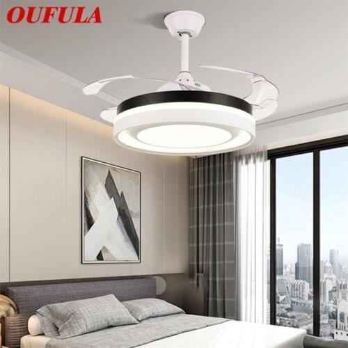 OUFULA Ceiling Fan Light Without Blade Lamp Remote Control Modern Simple LED For Home Living Room