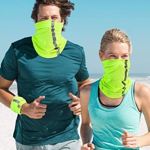 Reflective Strip Cycling Bandana Multifunctional Seamless Magic Scarf Outdoor Motorcycle Face Buff Head Scarf Neck Gaiter