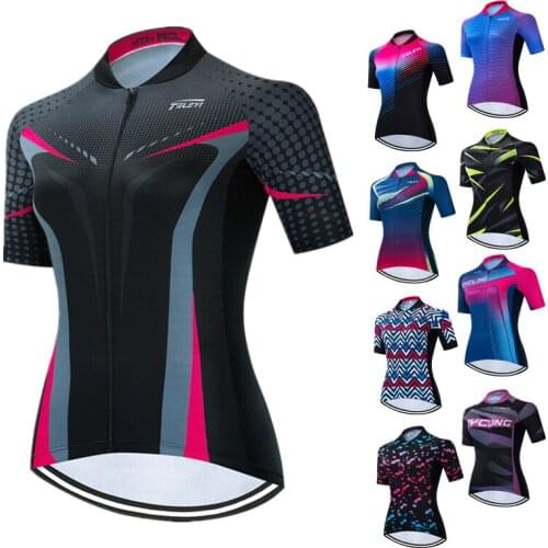 Teleyi Cycling Jersey 2021 Women Bike Jerseys Road MTB Bicycle Shirts Maillot Ciclismo Racing Biking Tops Breathable cycle Wear