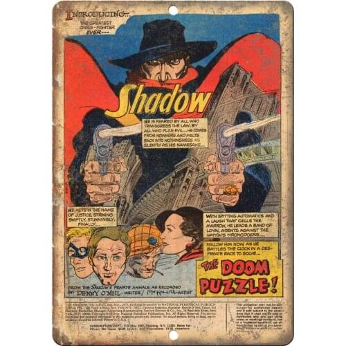 Shadow Doom Puzzle Comic Book 12x8 Inches Metal Tin Sign Garage Decor Man Cave