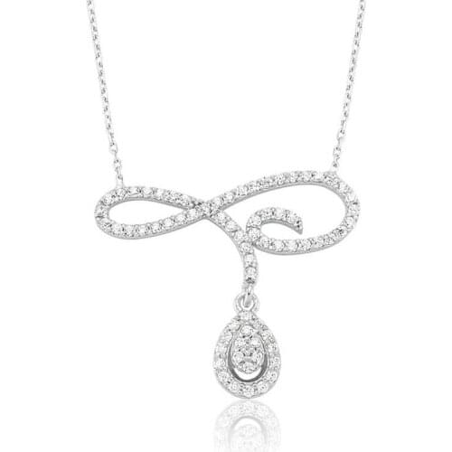 Tevuli 925 Sterling Silver Infinity Drop Necklace