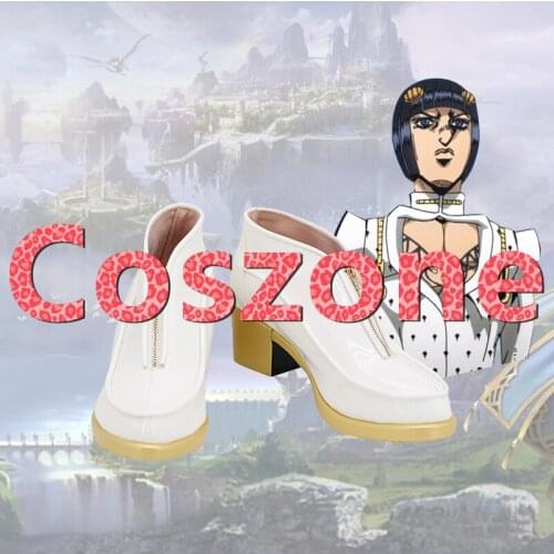 JoJos Bizarre Adventure Bruno Bucciarati White Cosplay Shoes Boots Halloween Carnival Cosplay Costume Accessories
