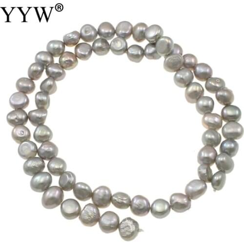 Cultured baroque freshwater pearl beads natural purple 6-7mm grey 0.8mm 14.5 inch for jewelry making diy necklace bracelet