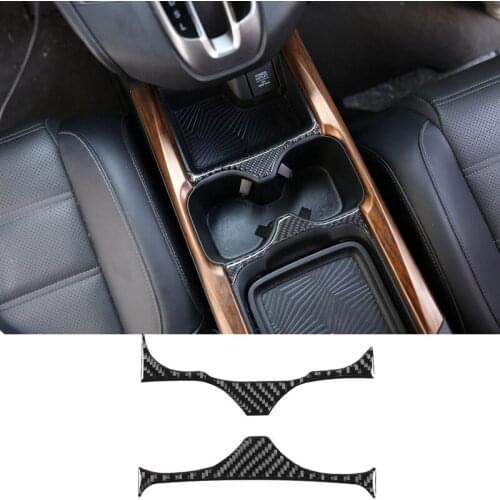 Carbon Fiber ABS Center Console Water Cup Frame Panel Trim Cover for Honda CR-V CRV 2016-2019 Car Stylings