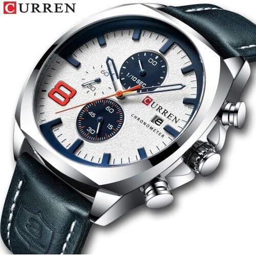 CURREN 8324 Fashion Casual Leather Men Watches Luxury Sport Military Waterproof Quartz Watch Mens Clock Clock часы мужские