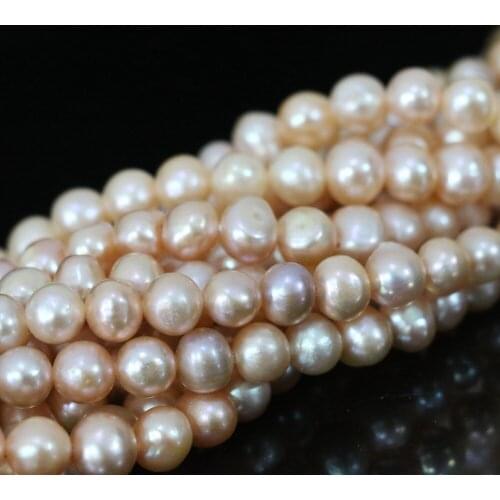Hot sale top quality abacus natural orange freshwater pearl approx round beads fashion diy loose jewelry 15inch B1349