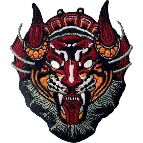 Cool Monster Lion Embroidery Patches Iron on for Clothing DIY Accessories Appliques Motorcycle Biker Rider Vest Jackets Badges