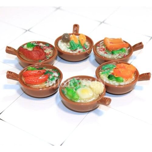 2PCS 1/6 Scale Miniature Claypot rice Pretend Food for Doll house Kitchen Toys for barbies blyth bjd doll for children