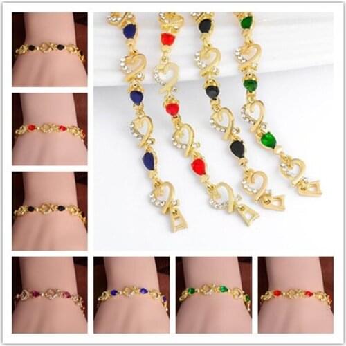 MISANANRYNE 2 piece fashion bracelet for women colorful Austrian crystal fashion heart bracelet bracelet wholesale Wholesale