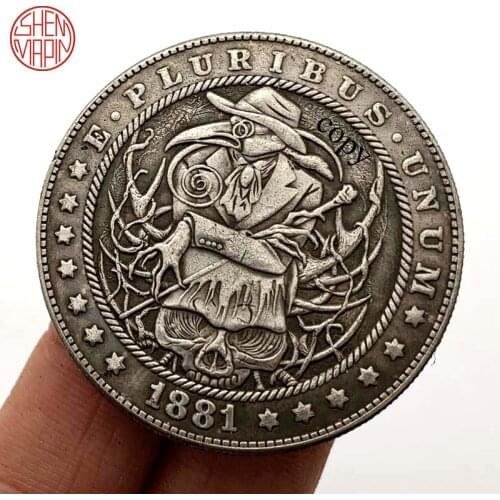 Mr. Crow 1881 Hobo Nickel Coin Morgan Dollar Copy Coin Tramp Copper Coins Collectibles