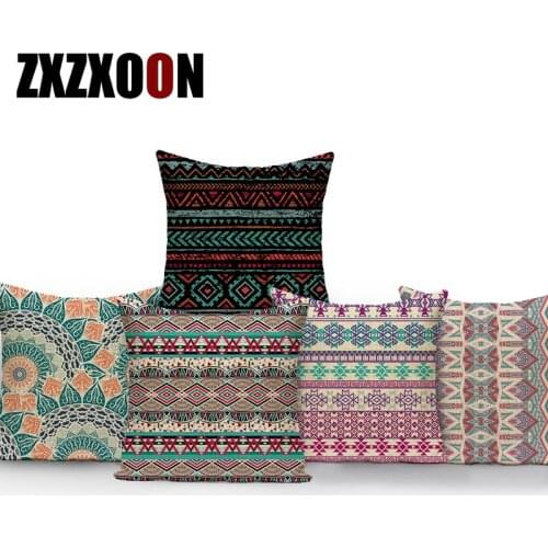 Boho Mandala Geometric Simple Pillow Cover Polyester Sofa Home Decor Cushion Cover Case for Living Room Decoration Pillowcase