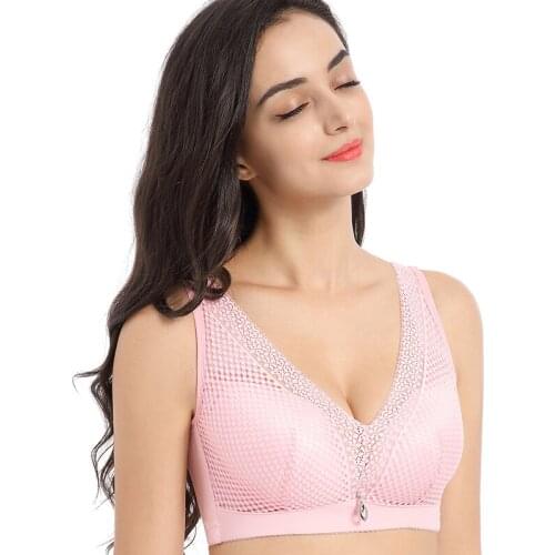 Underwear Bras For Women Comfortable Embroidery Lace Bra Sexy Lingerie Seamless Bra Wire Free Brassiere Push Up Gather Underwear