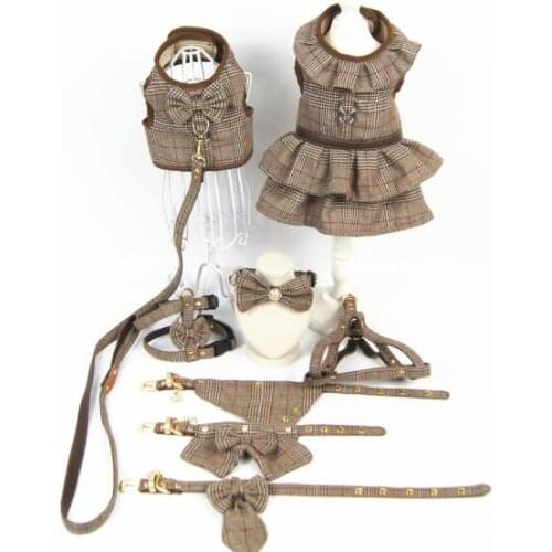 Dog Collar Adjustable Pet Clothes Puppy Dog Harness Vest Collar Leash Pet Cute Puppy Cat Jacket Leash Clothes Harness