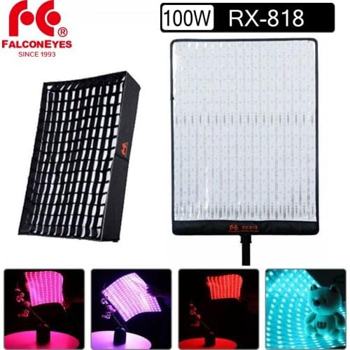 Falcon Eyes DESAL RX-818 100w RGB ROLL-Flex Lighting with Honeycomb Grid Softbox For Movie/Youtube Photography Lighting