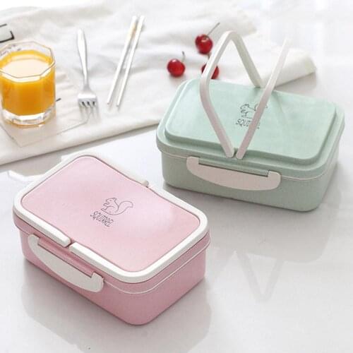 30 Portable Lunch Box Wheat Straw Picnic Microwave Bento Food Storage Container New Student Camping Lunch Dinner Lunch Boxes